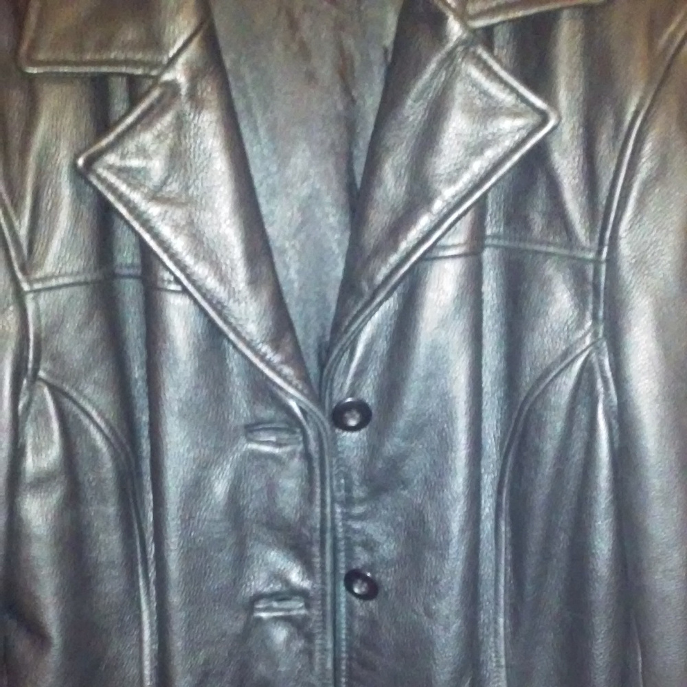 100% Leather Outershell Jacket RN 69426 Black